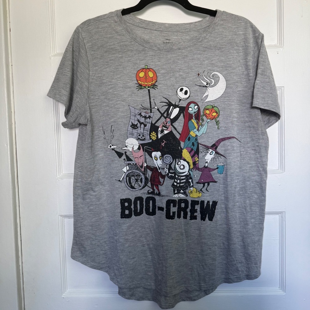 Disney Nightmare Before Christmas Boo-Crew Graphic T-Shirt Heather Grey XXL